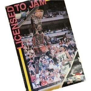 Vintage NBA Wall Art, 90s Michael Jordan "Licensed to Jam" Chicago Bulls Poster